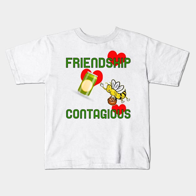 Friendship contagious Kids T-Shirt by Pieartscreation